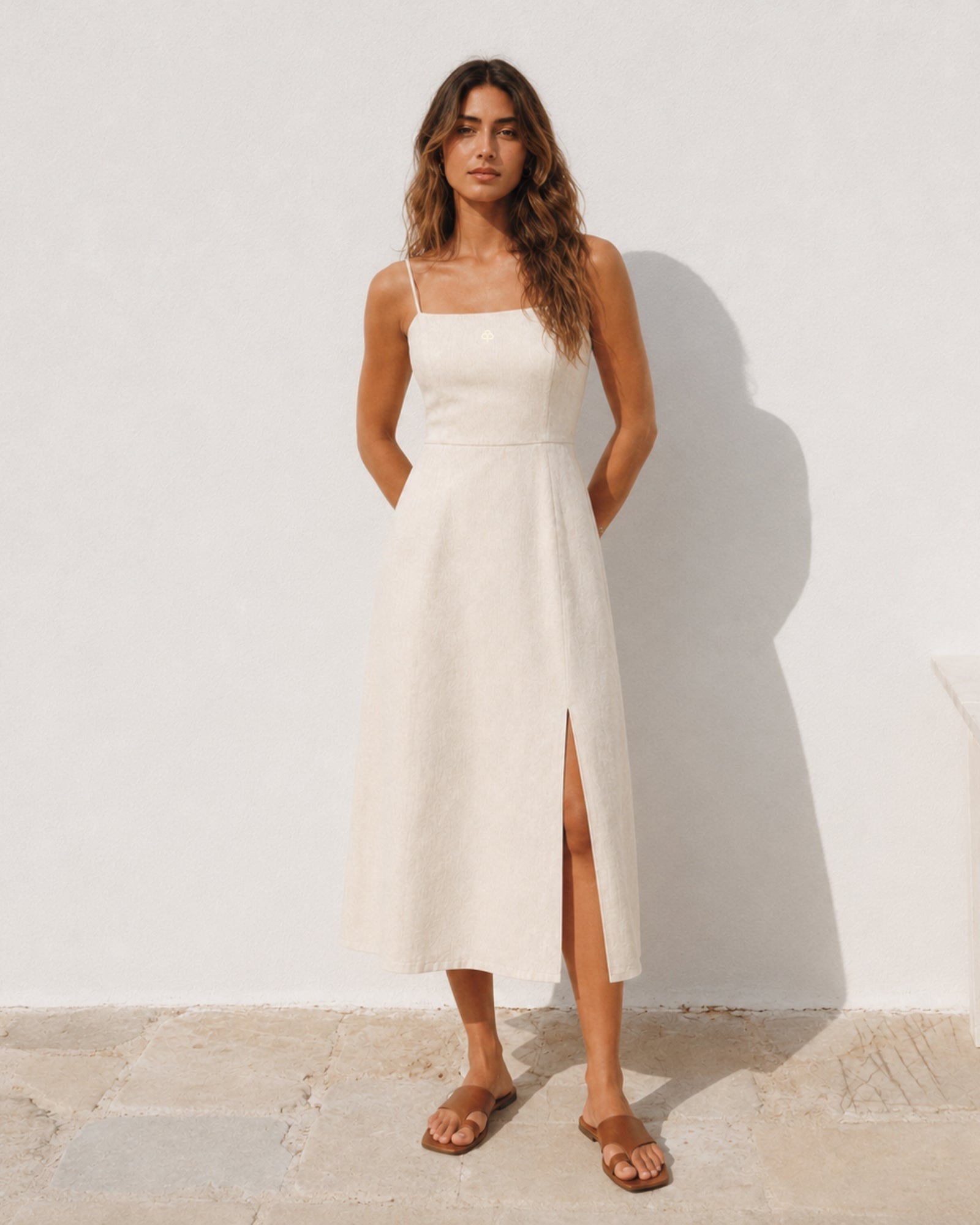 Vestito midi in lino
