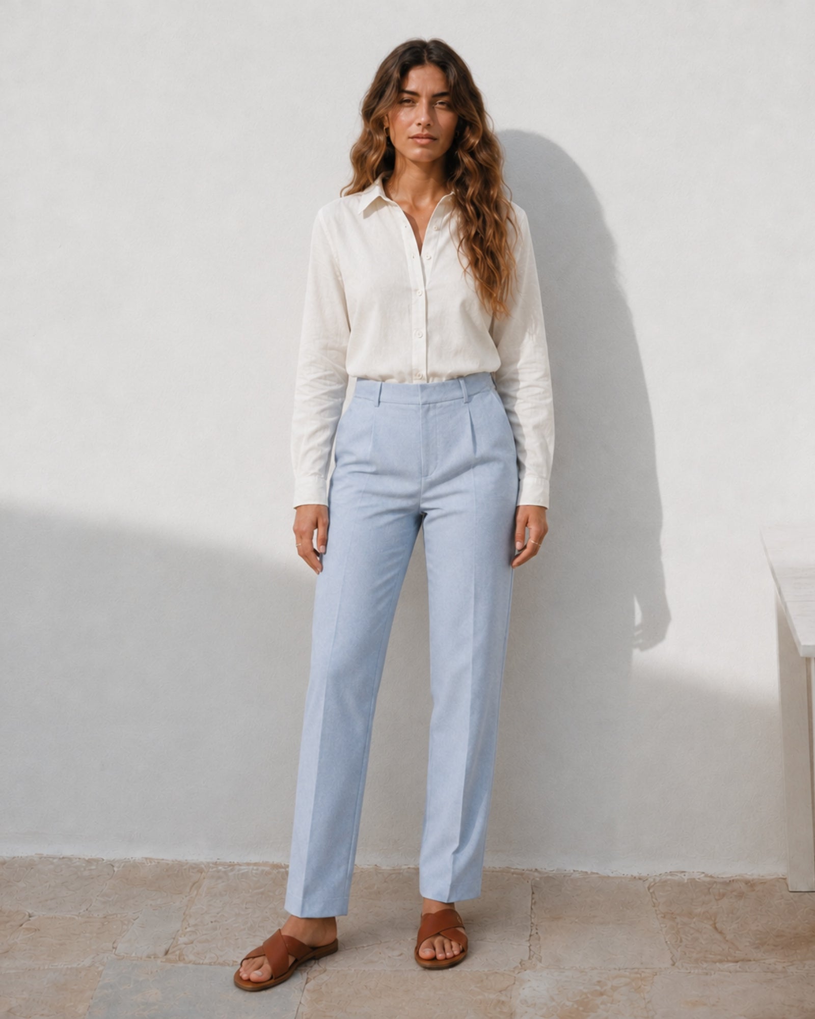 Straight Leg Linen Pants