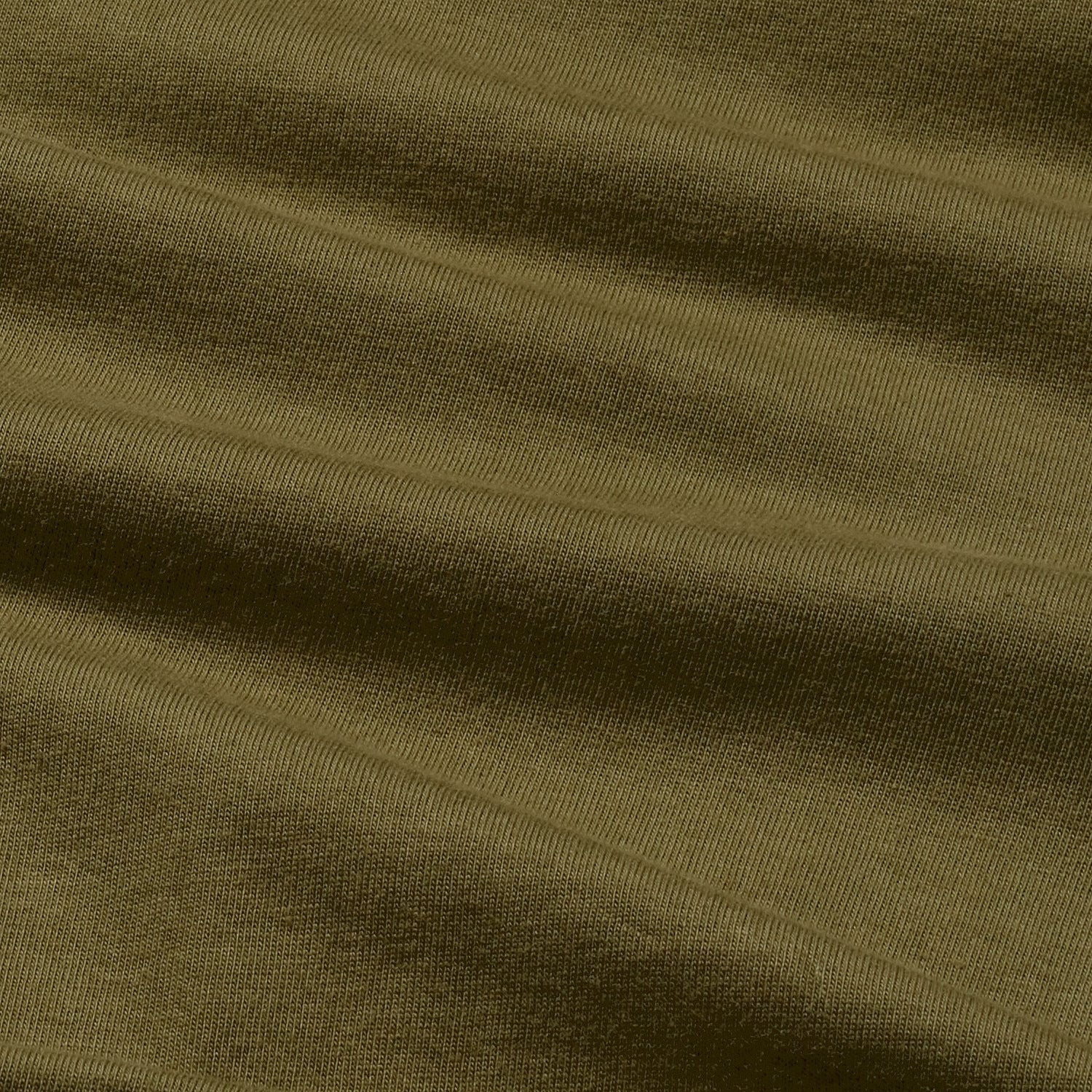 Close-up of soft khaki organic cotton fabric.