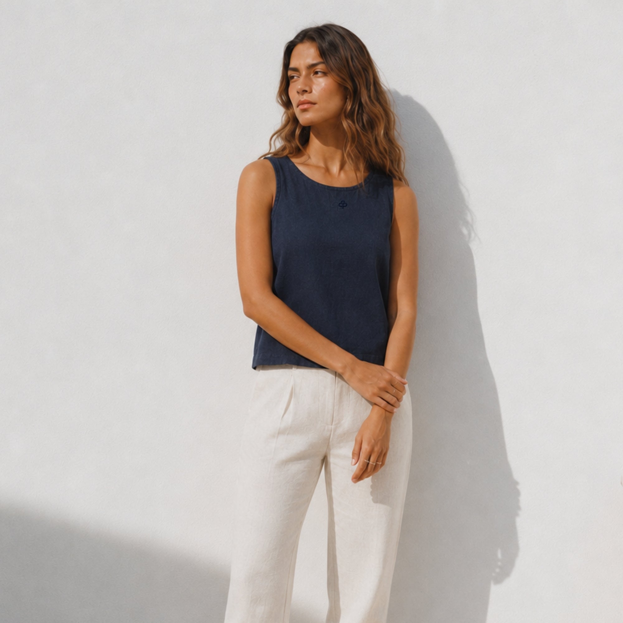 Sleeveless Linen Top